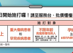 流感疫苗10/15起開始施打