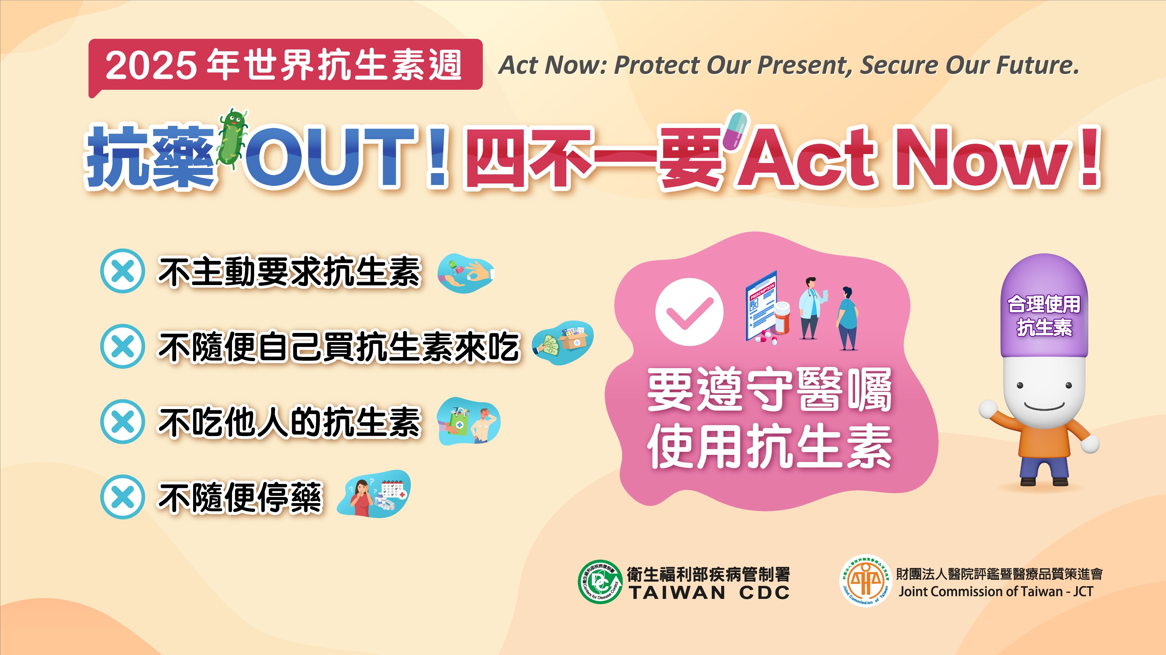 2025年世界抗生素週-「立即行動，守護當下；保障未來」